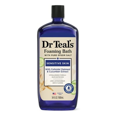 Dr Teal's Sensitive Skin Foaming Bath with Epsom Salt & Oatmeal 34 oz