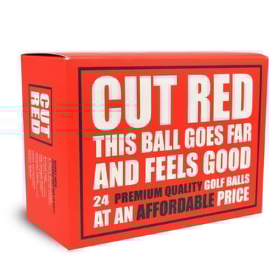 Cut Golf Red 2 Piece Ionomer Golf Balls 24 Pack White Cut Golf Red 2 Piece Ionomer Golf Balls 24 Pack White