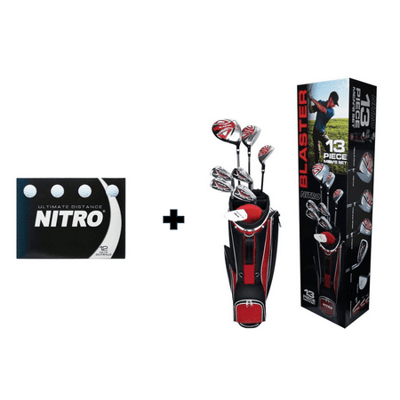 Nitro Men’s Blaster 13-Piece Right-Handed Golf Club Set Includes Club Set & Bonus 12pk of Nitro Golf Balls