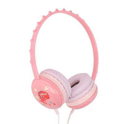 Kids Wired Headphone Mute Button Stereo Lightweight Child Dinosaur Headset Cute Headband For Tablets For PC Pink