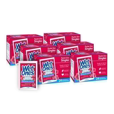Wet Ones Antibacterial Hand Wipes - Fresh Scent, 144 Count