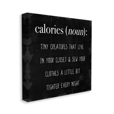 Stupell Industries Calories are Tiny Creatures Definition Food Humor Designed by Daphne Polselli
