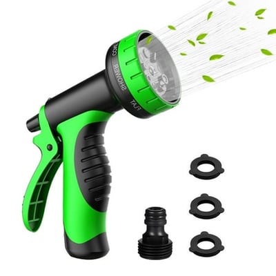 Hose Nozzle, KIMHY Garden Sprayer with 10 Spray Patterns, Extra 3 Rubber Washers, High Pressure Water Hose Nozzle with Flow Control for Watering Garden & Lawn, Cleaning, Washing Car, Showering Pets