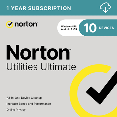 Norton Utilities Ultimate for 10 Devices Keep your devices running like new - for Windows PC Android and iOS [Digital Download]