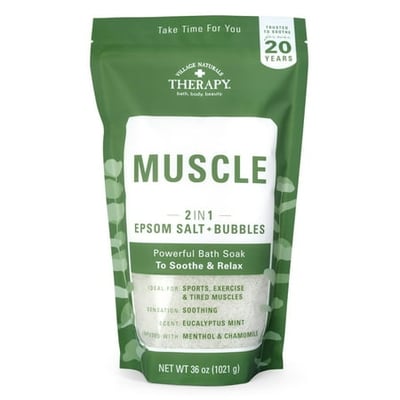 Village Naturals Therapy Muscle Relief Epsom Bath Soak 36 oz