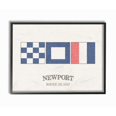 Stupell Industries The Stupell Home Decor Collection Newport Rhode Island Nautical Flags Framed Wall Art
