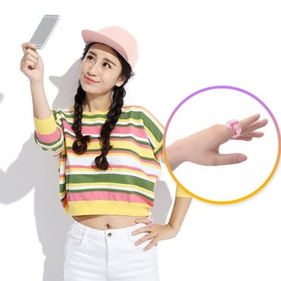Jacenvly Black technology Wireless Bluetooth Selfie Remote Control Selfie Remote Control Wearable Ring Support Camera And Video Remote Mobile Phone Camera Remote Control On sale