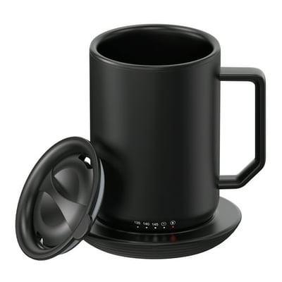 Mainstays Warming Coffee Mug 12 oz Stainless Steel Coffee Mug with Mug Warmer Coaster and Lid