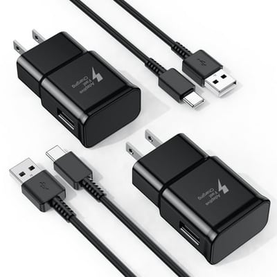 Dual 18W USB-C Fast Chargers with Cable