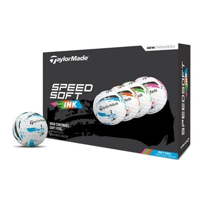 TaylorMade 2025 SpeedSoft Ink Golf Balls #1-#4 12-Ball Pack Multi
