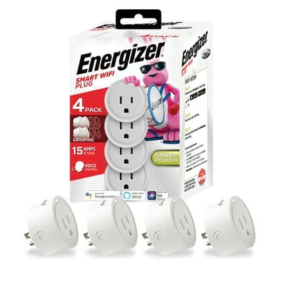 Energizer Connect 15-Amp Smart Wi-Fi Plugs (4 Pack)
