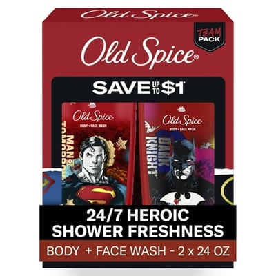 Old Spice 2-in-1 Body & Face Wash Twin Pack for Men 48oz