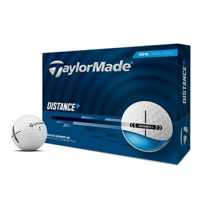 TaylorMade 2025 Distance+ Golf Ball Distance 12-Ball Pack White