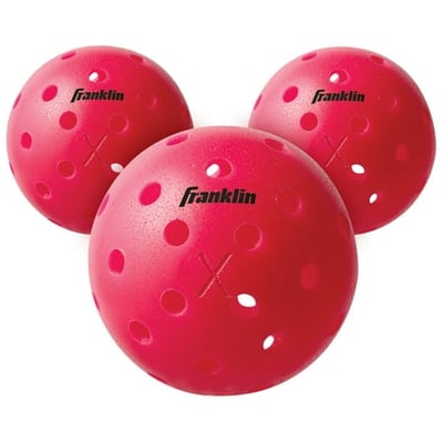 Franklin Sports X-40 Outdoor Pickleballs - Official Size - Pink - 3 Pack