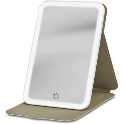 iHome Rechargeable Travel Mirror with Light & Adjustable Stand