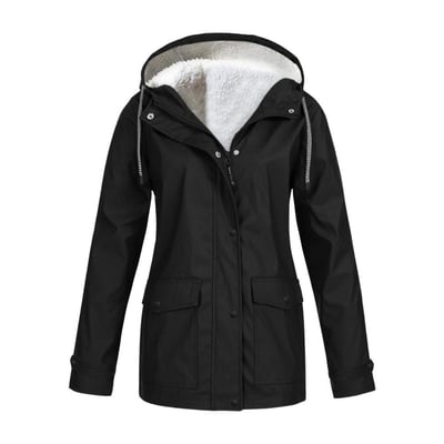 Careslong Thicken Warm Windbreaker Womens Lightweight Rain Jacket Outdoor Sports Waterproof Hooded Raincoat with Pockets Wind & Water-Resistant Rain Jacket with Hooded and Pockets S-XXXL handsome