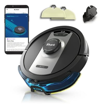Shark Matrix 2-in-1 Mop and Robot Vacuum Wet & Dry Carpet & Hard Floor Pet Friendly Sonic Mopping Matrix Clean RV2400WD
