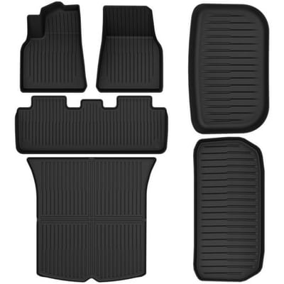 Auto Drive Floor Mats Cargo Liner for 2020 2021 2022 2023 2024 Tesla Model Y Floor Mats Front Rear 6pcs All Weather