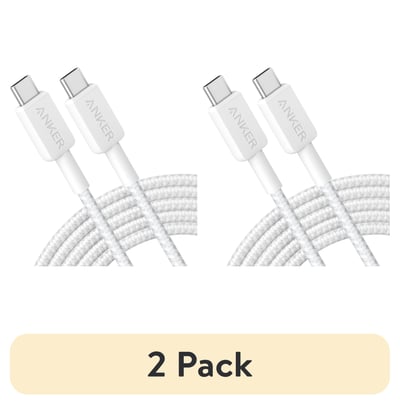 (2 pack) Anker Braided USB-C to USB-C Cable (10 ft)
