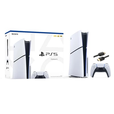 2023 New PlayStation 5 Slim Disc Edition Console, Controller and Mytrix 8K HDMI Ultra High Speed Cable - White, Slim PS5 1TB PCIe SSD Gaming Console