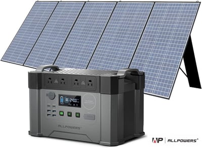 ALLPOWERS S2000PRO 1451Wh 2400W Portable Power Station with 400W Foldable Solar Panel Kit, Fast Solar Charging Generator for RV, Camping, Home Backup, Off-Grid