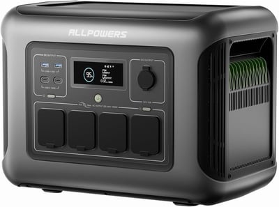 ALLPOWERS R1500 Portable Power Station, 1600W AC Output & 1056Wh LiFePO4 Solar Generator for Home Backup, Off-Grid, RV Camping