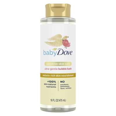 Baby Dove Nourishing Bubble Bath for Sensitive Melanin Skin, 16 oz
