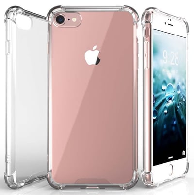 Case for iPhone SE 2022/2020, Clear Aquaflex Transparent Flexible TPU [Shock Absorbing] Bumper Cover fits SE3, SE2, iPhone 8, iPhone 7