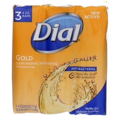 Dial Antibacterial Gold Bar Soap - 4 oz, 3 Pack