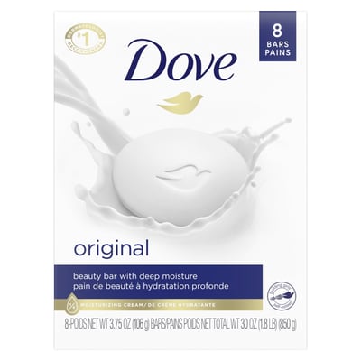 Dove Unscented Deep Moisturizing Beauty Bar Soap - 8 Pack 3.75 oz