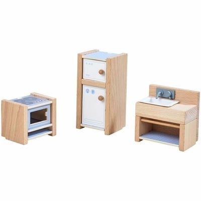 HABA Little Friends Kitchen Room Set - Wooden Dollhouse Furniture