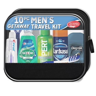 Men's 10-Piece Travel Essentials Kit for Adventurers