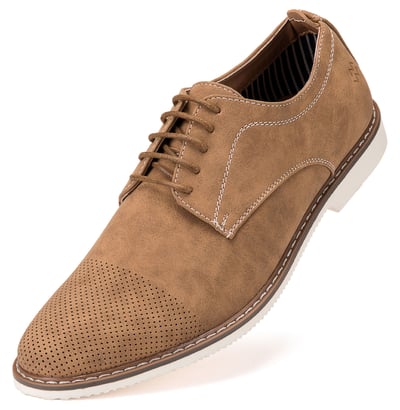 Mio Marino Men's Casual Oxford Suede Dress Shoes