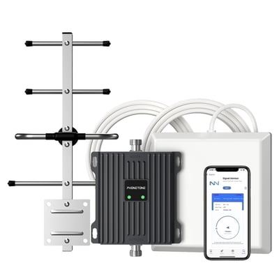 Phonetone Cell Phone Booster for Home, Support Band 12 13 17, Boost 5G/4G Signal ,4500sq ft, High Gain Directional Antennas, FCC Approved