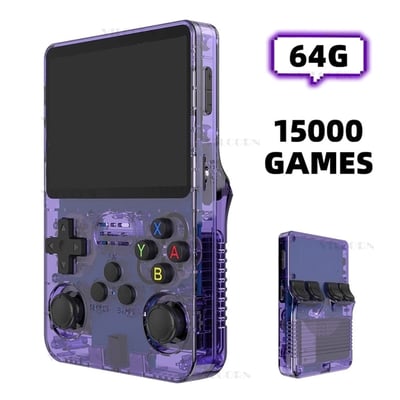 R36S 64G Handheld Game Console, for N64 PSP PS1 SNES 26 Emulators, for Gift