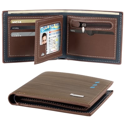 Cshidworld RFID Men’s Wallets, Stylish Bifold Wallets with 7 Credit Credit Cards 1 ID Window, Slim Minimalist Front Wallet/Credit Card Holder, Great Gift For Men
