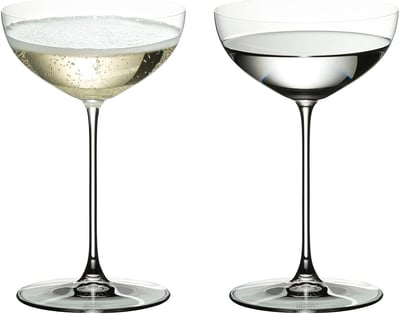 Riedel Veritas Crystal Moscato and Coupe/Cocktail Glass, Set of 2