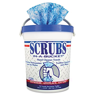 SCRUBS 42272 Cloth Hand Cleaner Towels - 72 Blue/White Towels