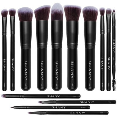 14-Piece Black Kabuki Makeup Brush Set by SHANY