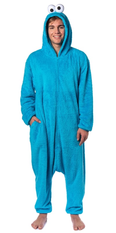 Sesame Street Adult Character Hooded Costume Pajama Union Suit Kigurumi Fleece 1PC Loungewear For Men Women Sleepwear