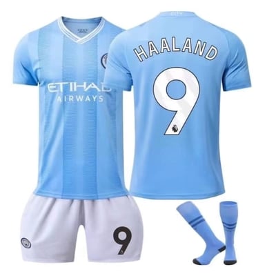 Soccer jersey set for kids/youth Haaland #9 jersey, shorts and socks size 30 11-12 years old
