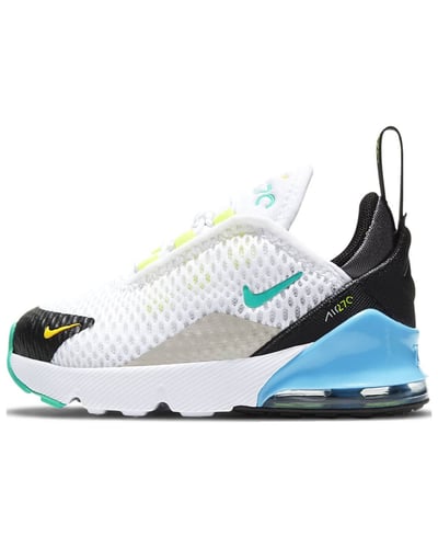 Nike Unisex Kids Air Max 270 Casual & Dress Shoe, Standard, White/Hyper Jade-Black, Size 2