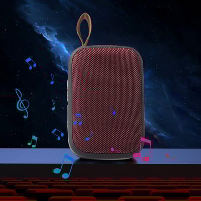 kosheko Portable Bluetooth Stereo with Radio, MP3 Player, and 3W Speaker for Outdoor Use Red