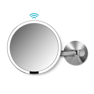 simplehuman 8" Round Wall-Mounted Sensor Makeup Mirror