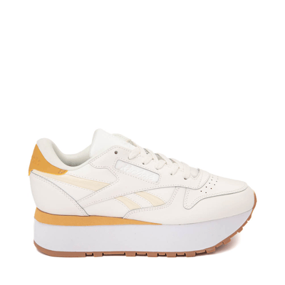 Womens Reebok Classic Leather Triple Lift Athletic Shoe - White / Gold