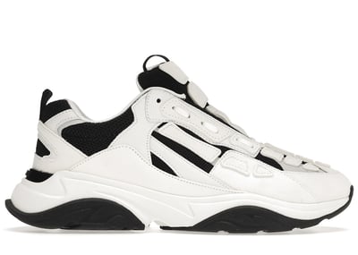 Men's AMIRI Bone Runner Sneakers in White/Black
