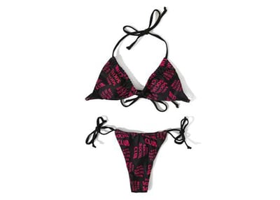 Women's Anti Social Club Selfish Bikiniin Black/Pink