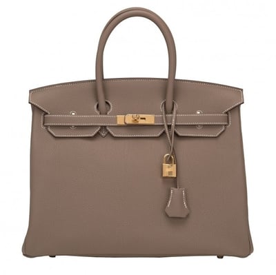 Women's Hermes Birkin Togo Gold Plated 35 Etoupe