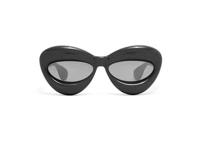 Women's LOEWE Inflated Cateye Sunglasses in Nylon in Black (G00036Ix02 1100)