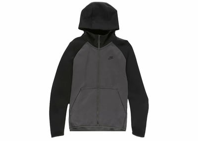 Men's Nike Sportswear Tech Fleece FullZip Hoodie in Black/Grey